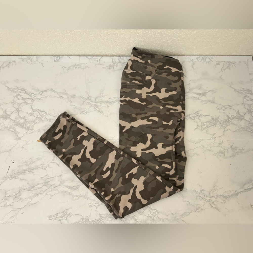 Spanx Assets Seamless Leggings Womens Large Camouflage Pull Up Stretch Waist​